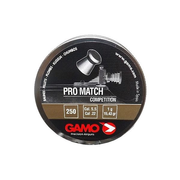 Пули Gamo Pro Match 5,5 мм, 1 грамм, 250 штук