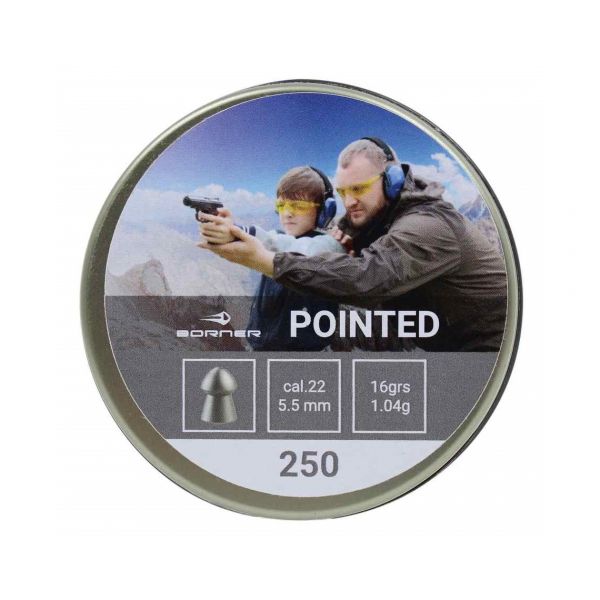 Пули Borner Pointed 5,5 мм, 1,04 грамм, 250 штук
